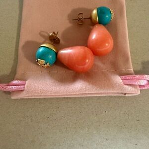 Tory Burch Orange and Blue Earrings